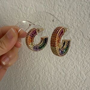 Women’s rainbow hoop earrings
